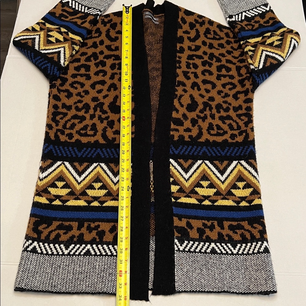 ANTHROPOLOGIE MARSEILLE LEOPARD ANIMAL PRINT CARDIGAN SWEATER SIZE SMALL - Picture 11 of 14
